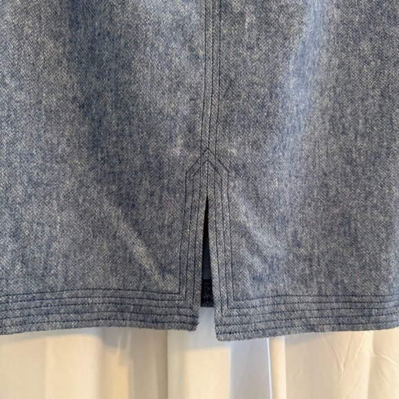 Banana Republic Italian Wool Flannel Sheath Dress Lined Blue NWT Size 14 - Picture 12 of 16